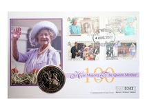 2000 The Queen Mother 100th Birthday 50p Pence Coin Cover St Helena First Day Cover by Mercury