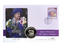 2002 The Queen Elizabeth the Queen Mother 50p Falkland Islands First Day Coin Cover 76461