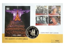 Ascension Island, 2002 50 Pence 'The Queen's Golden Jubilee' First day cover by Mercury. UNC