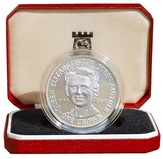 Isle of Man, 1980 One Crown, Queen Mother 80th Brthday, Silver Proof FDC.