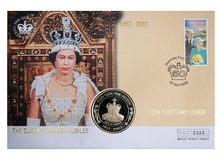 St. Helena, 2002  50 Pence 'Queen's Golden Jubilee' First day cover by Mercury, UNC 76362