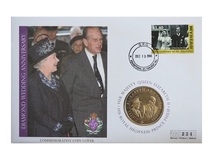 Cook Islands, 2008 One Dollar H.M. Queen Elizabeth II Diamond Wedding Anniversary' First Day Coin Cover by Mercury UNC 224