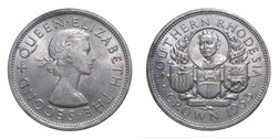 Southern Rhodesia, 1953 Silver Crown, (Zimbabwe) aEF