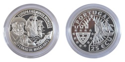 Portugal 1997 Official 25 ECUs Commemorative "Ferdinand Magellan" Silver Proof in capsule, FDC