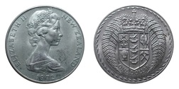 New Zealand, 1972 Dollar Cupro-nickel, EF