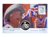 Sierra Leone, Republic 2002 1 dollar 'celebrating H.M. the Queen Mother in Memoriam 1900 - 2002 First Day Coin Cover, by Mercury 134 UNC