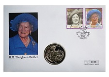 Sierra Leone, 2002 1 dollar 'Celebrating H.M. The Queen Mother in Memoriam 1900 - 2002 First Day Coin Cover, by Mercury, 0028 UNC
