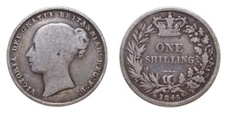 1845 Shilling, F/GF