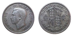 1946 George V silver Half crown, GF 78175