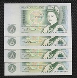 Bank of England, £1 Banknotes (4) Consecutive run of D.H.F Somerset, UNC, CW37 346666-9