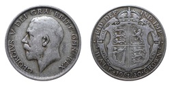 1920 George V Silver Half crown, GF 78186