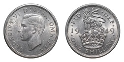 1949 Eng shilling, aEF