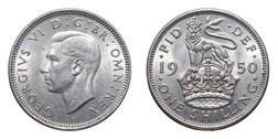 1950 Eng Shilling, aEF