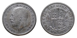 23812 George V Silver 1930 Half crown Scarce, Fine