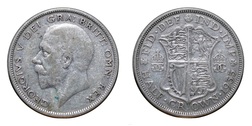80006 George V Silver 1935 Half crown, GF+