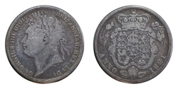 80033 Silver George IV Shilling 1821, Fine