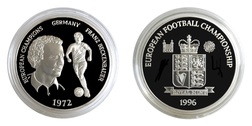 EUROPEAN FOOTBALL CHAMPIONSHIP '96 "Franz Beckenbauer" Royal Mint Issue Silver Medal, Proof FDC