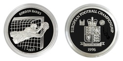 EUROPEAN FOOTBALL CHAMPIONSHIP '96 "Gordon Banks" Royal Mint Issue Silver Medal, Proof FDC