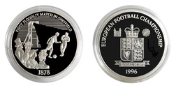 EUROPEAN FOOTBALL CHAMPIONSHIP '96 "First Floodlit Match" Royal Mint Issue Silver Medal, Proof FDC