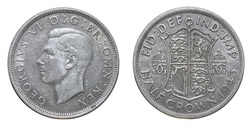 64151 George VI Silver 1943 Half crown, VF
