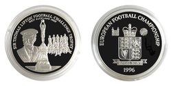 EUROPEAN FOOTBALL CHAMPIONSHIP '96 "Sir Thomas Lipton" Royal Mint Issue Silver Medal, Proof FDC