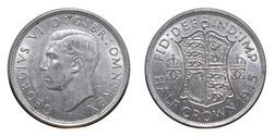 1945 George V silver Half crown, aEF 20163