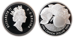 Canada, 1996 Dollar Silver Proof  "Mcintosh Apple" in Capsule FDC