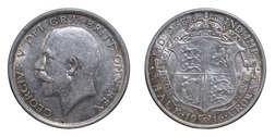 1916 George V Silver Half crown, VF Mint lustre
