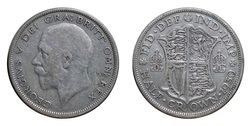 1930 George V Silver Half crown, GF Scarce date