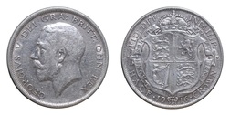 1916 George V Silver Half crown, VF 61246