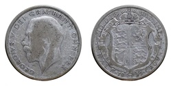 1925 George V Silver Half crown, Fine scarce 67065