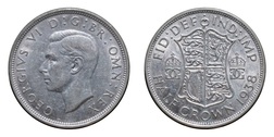 1938 George VI Silver Half crown, GVF Lustrous