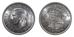 1940 George VI Silver Half crown, GEF