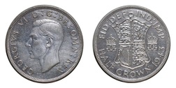 1943 George VI Silver half crown, GVF/EF 36274