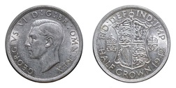 1942 George VI Silver Half crown, GVF lustrous 23737