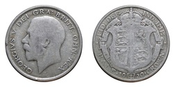 21490 George V Silver 1920 Half crown, Fine