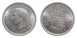 1944 George VI Silver Half crown, Mint Lustre aEF 29802