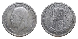 1928 George V Silver Half crown, GF 80091