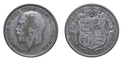 1924 George V Silver Half crown, GF scarce 80098