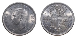 1949 George VI Cupro-nickel Half crown, UNC