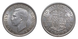 1943 George VI Silver Half crown,  lustre VF
