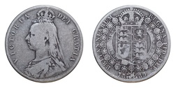 Victoria 1889 Silver Half crown, Fine 38214