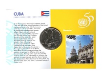 CUBA, One Peso 1995 Copper-Nickel in 'United Nations' Mint Pack, UNC