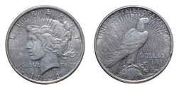 US, 1922 'Peace' Silver Dollar, VF