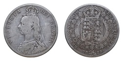 1889 Victoria Silver Half crown, GF