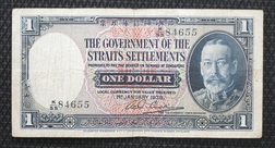 The Government of the Straits of Settlements One Dollar  Issued 1st January 1935, centre fold GF