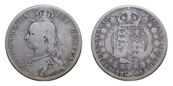 1890 Victoria Silver Half crown, Fine 21569