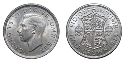 1944 George VI Silver Half Crown, Mint Lustre aUNC 62034