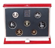 1985 Royal Mint "Deluxe Red Leather" Cased Proof Year Set & Certificate, FDC