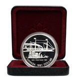 Canada, 1991 Dollar Silver Proof Rev: '175th Anniversary of Steamer Prontenac' Boxed FDC